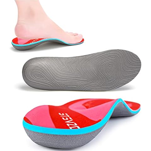 Arch Support Sports Insoles,Relieve Foot Fatigue,Unisex,Suitable Variety Shoe Types(Size:UK 6,Length:9.87",Red) Cover