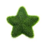 Material: Schaum + Moos Haar ADosdnn Künstliche grüne Topfpflanze Simulation Beflockung Love Star Bonsai Gefälschte Blume Gras-Kugel for Hauptdekorationen Ornamente Geschenke (Color : 3)