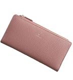 [mieno] 長財布 レディース 薄型 革 財布 使いやすい (オールドローズ)