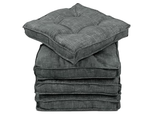 ZOLLNER Sitzkissen 4er Set 55% Baumwolle, 45% Polyester, Grau, 40x40 cm