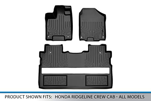 Maxliner Custom Fit Floor Mats 2 Row Liner Set Black Compatible With 2017-2022 Honda Ridgeline Crew Cab - All Models #TOP4