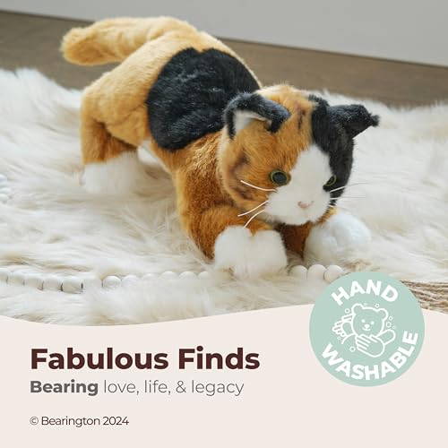 Image of Bearington Callie Stuffed Cat Animal - 15 inch Realistic Calico Cat Plushies - Kitty Stuffed Animal with Soft Fur and Lifelike Details - Adorable, Cuddly Kitten Plush Gift for Kids and Toddlers