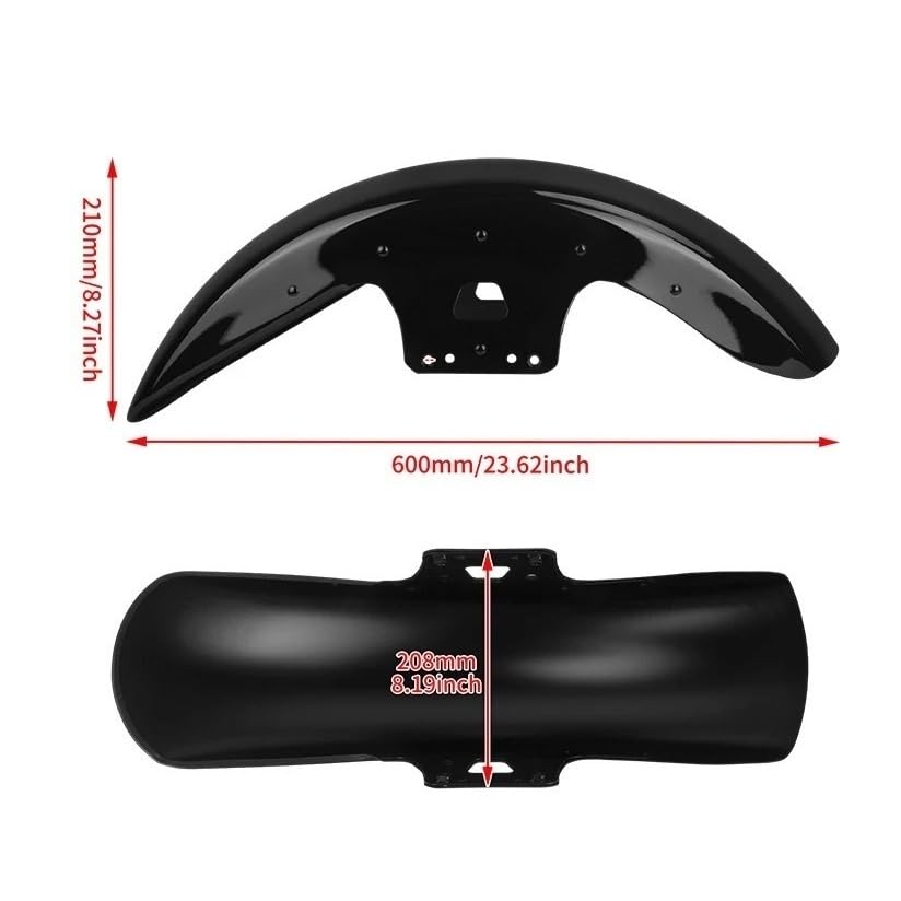 Garde-Boue de Roue Avant Premium en Fer pour Électra Glide et Road King Custom - 7