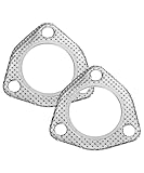 PAIYUE 2PCS Exhaust Gasket,Car Accessories 3-Bolt Header Gasket,Automotive Replacement Exhaust Pipe Connector Gaskets,Used for Piping Connections for Manifold,Header,Muffler (2inch)