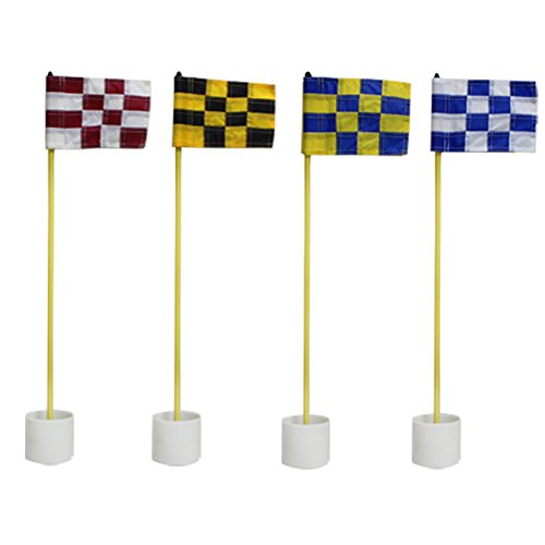 Crestgolf 3Sets Backyard Practice Golf Hole Pole Cup Flag Stick, 3 Section,Golf Putting Green Flagstick (Randomly Send Mixed Colors) - Thumbnail 2