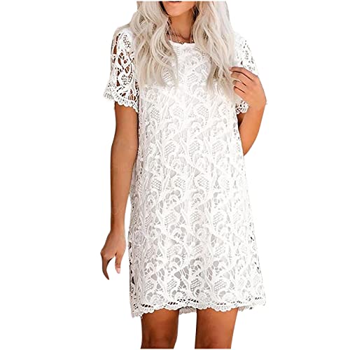 white christmas dresses Seychelles Hand Crochet Short Sleeve Midi Dress – xoxo, klowe main image 1