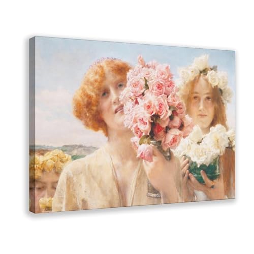 Impression sur toile Offering d'été de Lawrence Alma-Tadema 30x45 cm