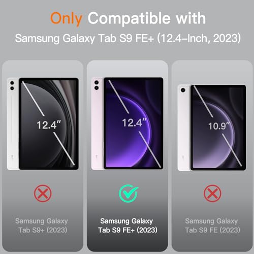 Image of JETech Cover Case for Samsung Galaxy Tab S9 FE+ / S9 FE Plus 12.4-Inch with S Pen Holder, Slim Folio Stand Protective Tablet Cover, Multi-Angle Viewing (Lavender)