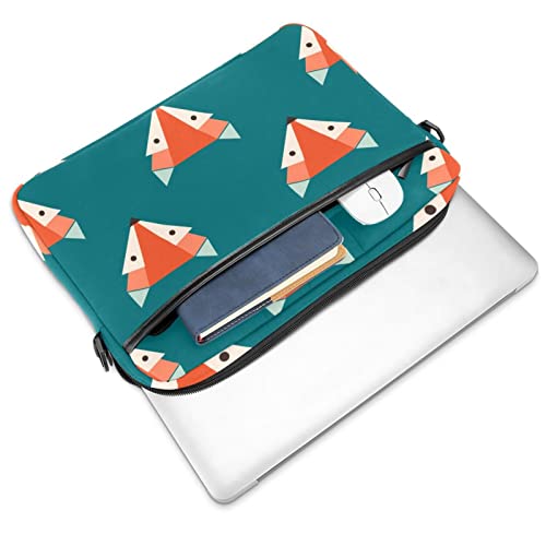 Funda portátil 13 pulgadas verde con asas y correa de hombro extraíble 2