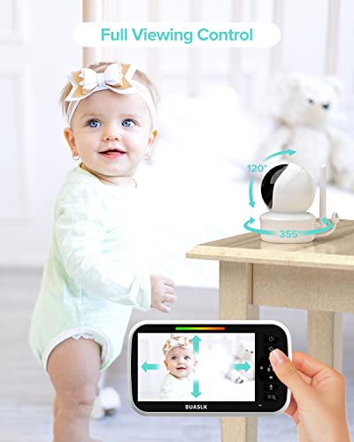 Baby Monitor With Camera And Audio, 5" Screen Video Baby Monitor With Temperature Sensor, Two Way Talk And Remote Pan-Tilt-Zoom Camera, Night Vision And 960Ft Range. (Sm660 5" Monitor With Camera) #TOP1
