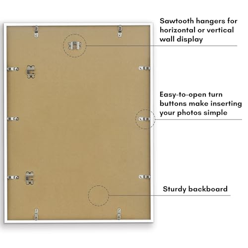 Image of Americanflat 18x24 Poster Frame with Polished Plexiglass - Streamline Collection - Thin Border Picture Frame for Wall Display - Hanging Hardware Included - White