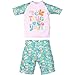 Kids Swimsuit Girls Rash Guard Sets Sun Hat Beach Leaves Birds UPF 50+ Bathing Suit Swimwear