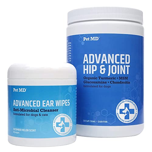 Pet MD Advanced Ear Wipes + Advanced Hip & Joint