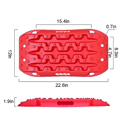 Pistes de traction d'urgence portables : tapis de récupération robustes 22,6x12 pouces