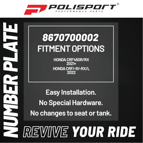 Polisport 8670700002 - Tabella Portanumero Replica Oem Realizzata In Plastica Lucida Resistente E Durevole Compatibile Con Le Moto Honda In Colore Bianco - 3