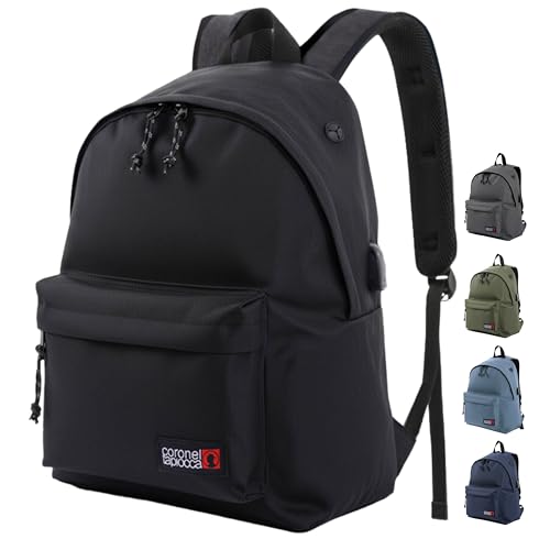 Coronel Tapiocca Herren Rucksack Urban Laptop Backpack 31x40x13, Schwarz