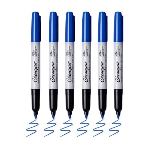 Lily Brown 6Pcs Marker Pen Colorful Permanent Markers, Blue