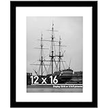 PEALSN 12x16 Picture Frame, Display Pictures 8.5x11 with Mat or 12 x 16 Without Mat for Wall Mounting Display, Photo Frames, Black