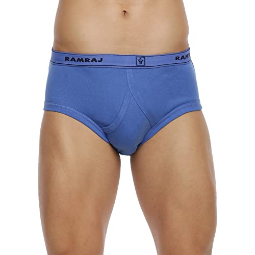 Image of RAMRAJ COTTON Men Pack Of 4 Solid Cotton Briefs | Soft Stretch Outer Elastic Waistband | Comfortable Daily Innerwear