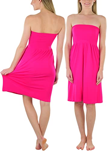 Image of ToBeInStyle Women's Strapless Cover Up Tube Dress Beach Summer Bandeau Flowy