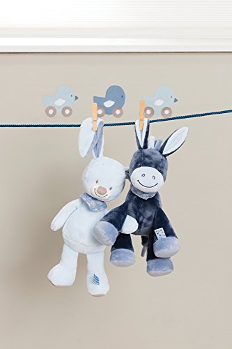 Doudou âne Alex Nattou de 24 cm idée cadeau de naissance bleu et doux - 6