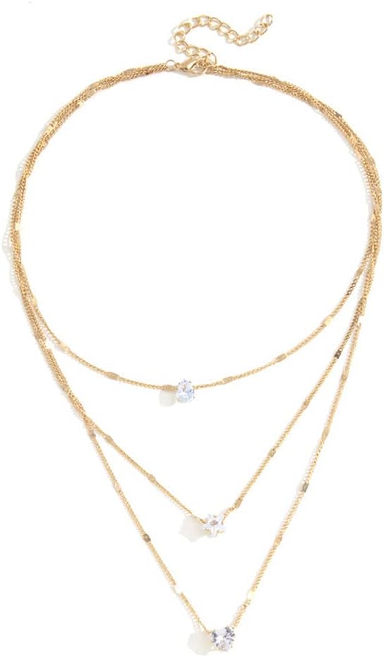 Stylish Multilayer Chain Pendant Necklace for Women and Girls (rrsd14512np), Gold