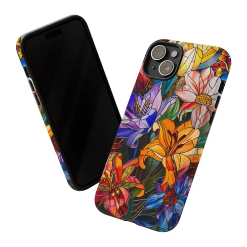 Coque iPhone 15 Plus vitrail orange rigide contre les rayures - 2