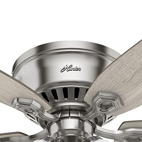 Hunter Builder 52-Inch Indoor Brushed Nickel Traditional Ceiling Fan With Bright Led Light Kit, Pull Chains, And Reversible Whisperwind Motor Included #TOP7