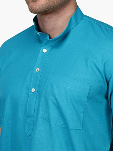 Image of Rajubhai Hargovindas Men's Premium Cotton Half Sleeve Solid Kurta