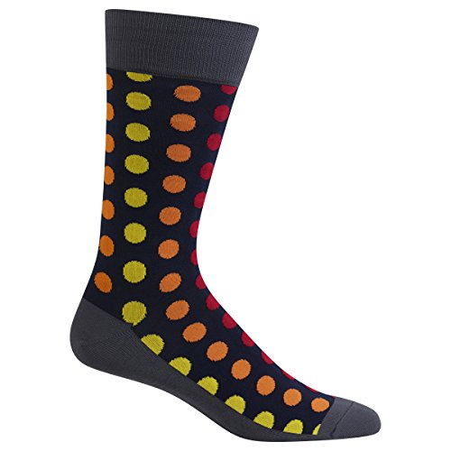 Hot Sox Men's Classic Fashion Crew, Ombre Dots Slack (Charcoal), Shoe Size:6-12 / Sock Size: 10-13