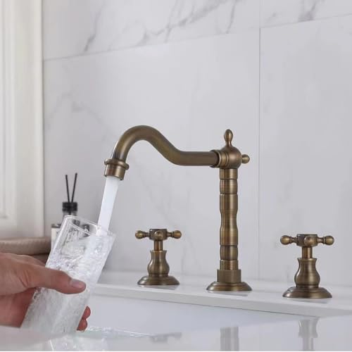 Mitigeur de salle de bain rétro double commande avec bec rotatif 360