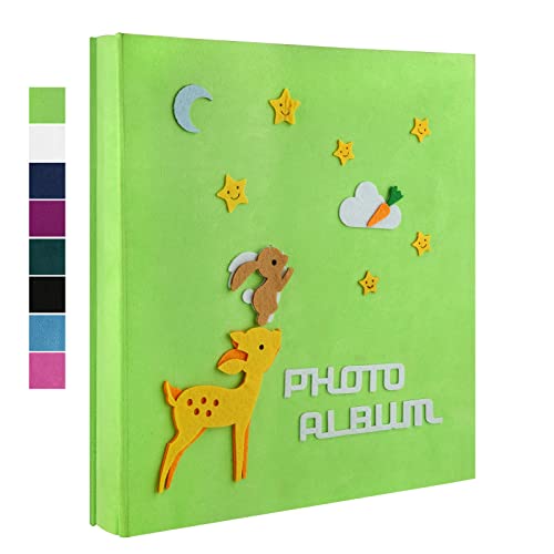 FondReco Baby Photo Album 4x6 600 Photos, 4x6 Photo Albums, Fabric Cover Photo Albums 4x6, Large Capacity Picture Albums, Family Photo Album, Large Cute Photo Album (600 Pockets, Deer and Rabbit)