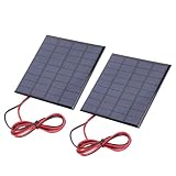 Vistreck 2pcs 9V 2W Solar Panels for Battery Charger, DIY Solar Projects with 100cm Cable