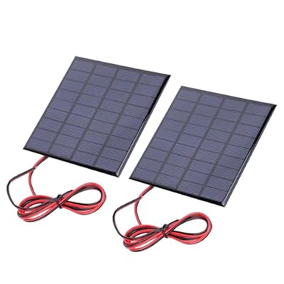 Vistreck 2pcs 9V 2W Solar Panels for Battery Charger, DIY Solar Projects with 100cm Cable