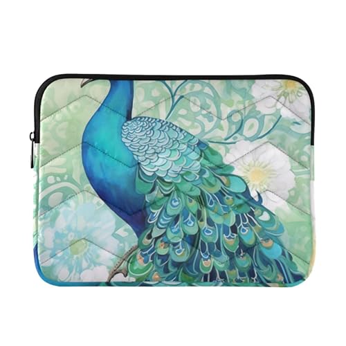 Funda para portátil 13-14 pulgadas impermeable con diseño pavo real