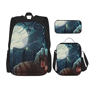 Terug naar school benodigdheden Halloween Starry Night Evil Pumpkin Students 3 In 1 School Rugzak Set Lichtgewicht…