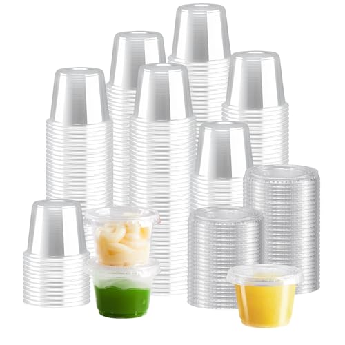 Clawsoff 500 Sets 1 oz Disposable Plastic Portion Cups with Lids Clear by Clawsoff - Used condition - US$18.98