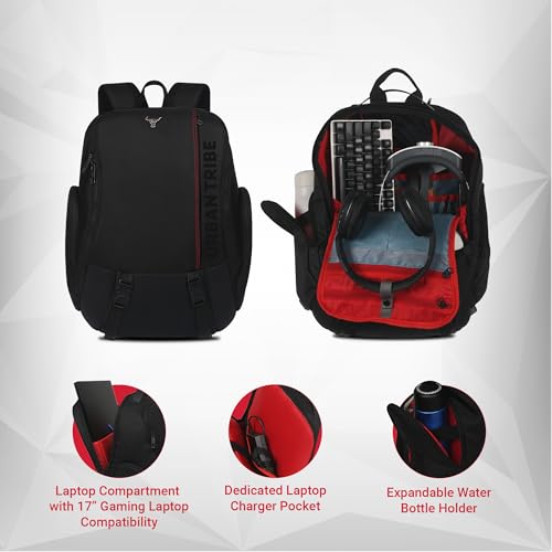 Image of URBAN TRIBE Gamzo 35L Gamers Laptop Backpack for every Genz Z | Fits 17 Inch Laptop | RGB-Ready Gaming Backpack | Anti-Theft, RFID Safe, Shockproof, Weather-Resistant | USB-C Charging, Travel Bag