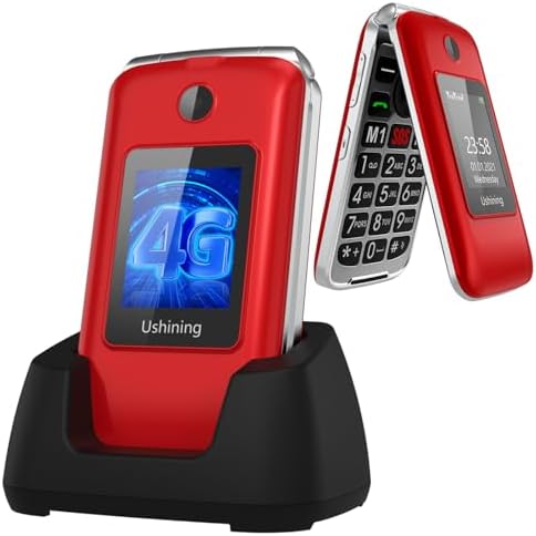 4G Seniors Téléphone Mobile sans contrat Pliable 1200 mAh Batteri...
