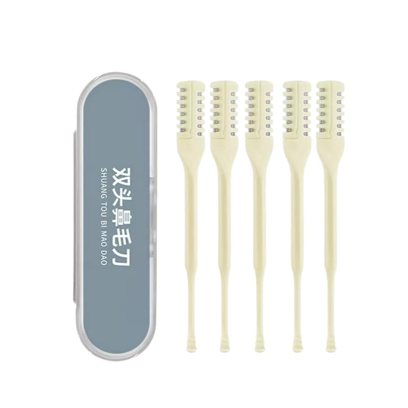 5 Pcs 2-in-1 Nasal Cutter Upgrade Double Sided Nose Knife 360 Nostril Hair Remover Tool Trimmer for Men