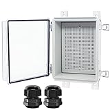 Otdorpatio Junction Box, Hinged Clear Cover Stainless Steel Latch IP67 Waterproof ABS Project Box wi