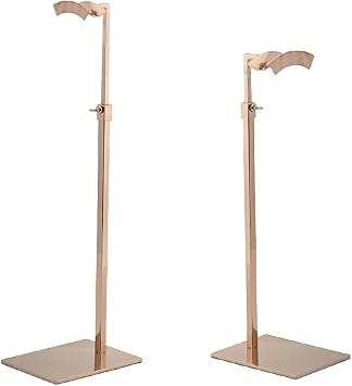2 Pack Rose Gold Bag Display Rack Handbag Metal Display Stand Adjustable Sturdy and Durable Jewelry Rack U-Type Single Hanging Hook Strong Metal Base