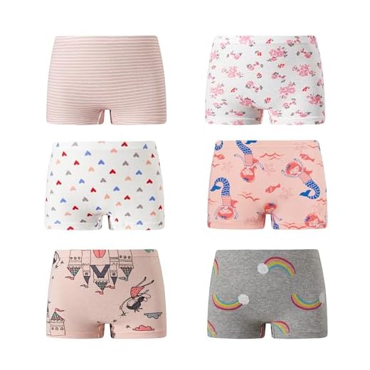 Barara King Toddler Soft Cotton Panties Little Girls Boyshort Undies Assorted Underwear (Pack of 6) Size 5