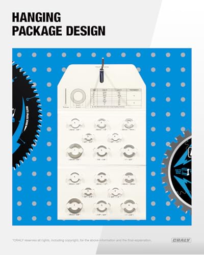 CRALY Saw Blade Bushing Set, Arbor Adapter Kit, Reduction Ring Combo, 30mm-5/8'', 20mm-5/8'', 7/8''-5/8'', 20mm-1/2'', 1''-5/8'', 20mm-10mm, 5/8''-3/8'', 5/8''-1/2'', 16-Pack(BU-08-16)