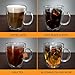 Kitchen Kite Double Walled Glass Coffee Mugs - Set of 2-12 oz Insulated Coffee Mugs - Geometric Modern Novelty Design Clear Glass Coffee Mugs ideal for Latte & Cappuccino