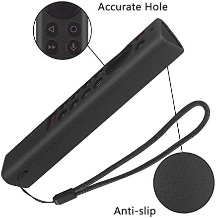 Protective Silicone Remote Cover for NVIDIA Shield TV Pro/4K HDR Remote Controller Washable Anti-Lost Remote Case with Remote Loop -Black