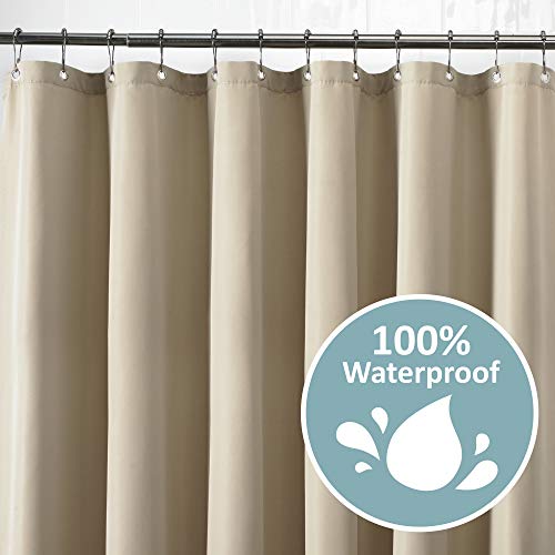 Zenna Home Waterproof Fabric Shower Curtain Or Liner, 70 In. X 72 In, Beige #TOP1