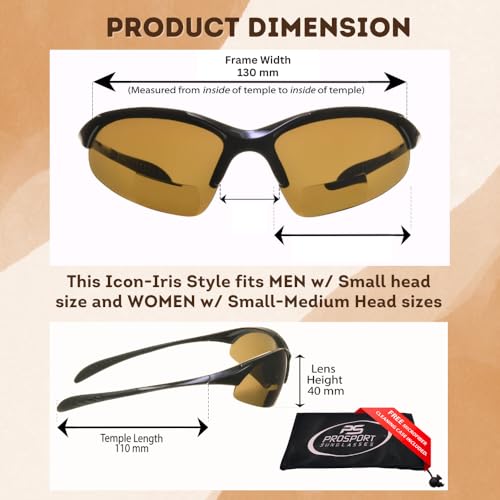 Image of Bikershades proSPORT Bifocal Sunglass Readers Sport Golf Cycling Running Rubber Ear Nose Pieces1.50 2.00 2.50
