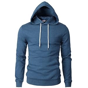 H2H Men’s Pullover Hoodie Lightweight Long Sleeve with Kangaroo Pocket Slim Fit Basic Casual Sweatshirt