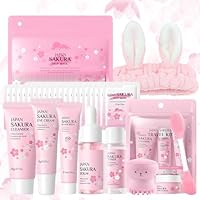 29 Piezas Set de Cuidado Facial Sakura, Set de Cuidado Diario de